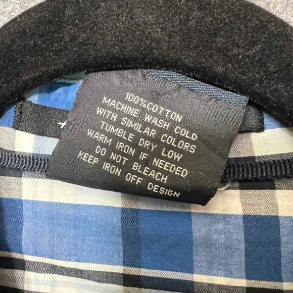 South Pole Mens Blue Plaid Short Sleeve Button Up‎ Shirt Medium Y2K Streetwear - Picture 3 of 6